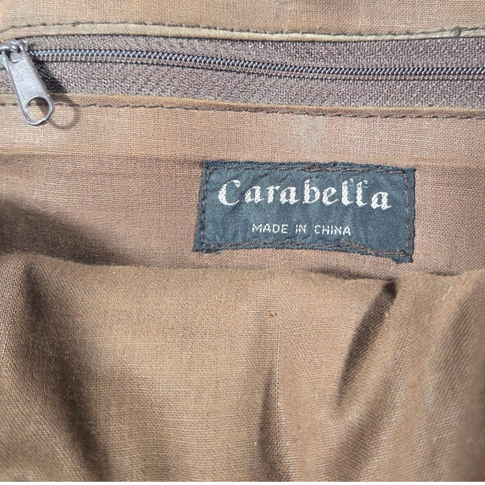 Carabella Vintage Patchwork Mini Backpack Brown Black Multi Pocket Bag - Picture 3 of 7